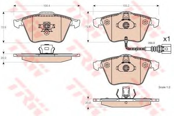 Set placute frana,frana disc VW GOLF V (1K1) (2003 - 2009) TRW GDB1616 piesa NOUA