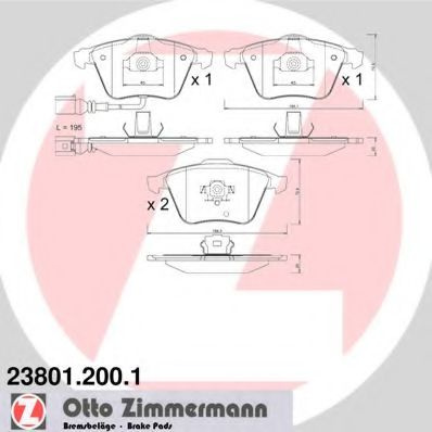 Set placute frana,frana disc VW GOLF V (1K1) (2003 - 2009) ZIMMERMANN 23801.200.1 piesa NOUA