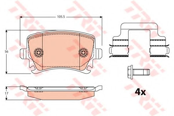 Set placute frana,frana disc VW GOLF VI (5K1) (2008 - 2013) TRW GDB2083 piesa NOUA