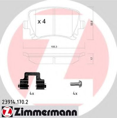 Set placute frana,frana disc VW GOLF VI Cabriolet (517) (2011 - 2016) ZIMMERMANN 23914.170.2 piesa NOUA