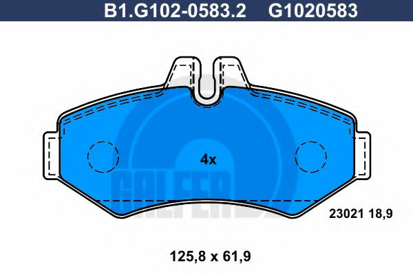 Set placute frana,frana disc VW LT II platou / sasiu (2DC, 2DF, 2DG, 2DL, 2DM) (1996 - 2006) GALFER B1.G102-0583.2 piesa NOUA