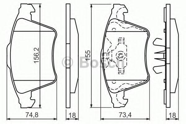 Set placute frana,frana disc VW MULTIVAN V (7HM, 7HN, 7HF, 7EF, 7EM, 7EN) (2003 - 2015) BOSCH 0 986 494 203 piesa NOUA