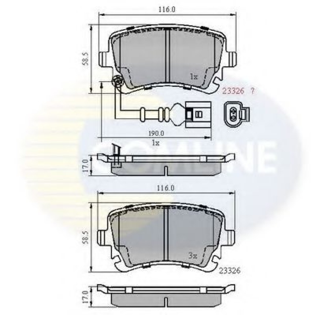 Set placute frana,frana disc VW MULTIVAN VI (SGF, SGM, SGN) (2015 - 2016) COMLINE CBP11313 piesa NOUA