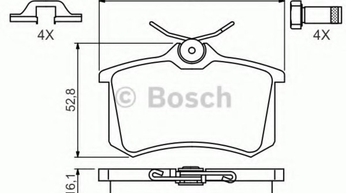 Set placute frana,frana disc VW NEW BEETLE (9C1, 1C1) (1998 - 2010) BOSCH 0 986 494 621 piesa NOUA