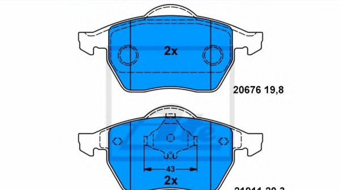 Set placute frana,frana disc VW NEW BEETLE (9C1, 1C1) (1998 - 2010) ATE 13.0460-7081.2 piesa NOUA