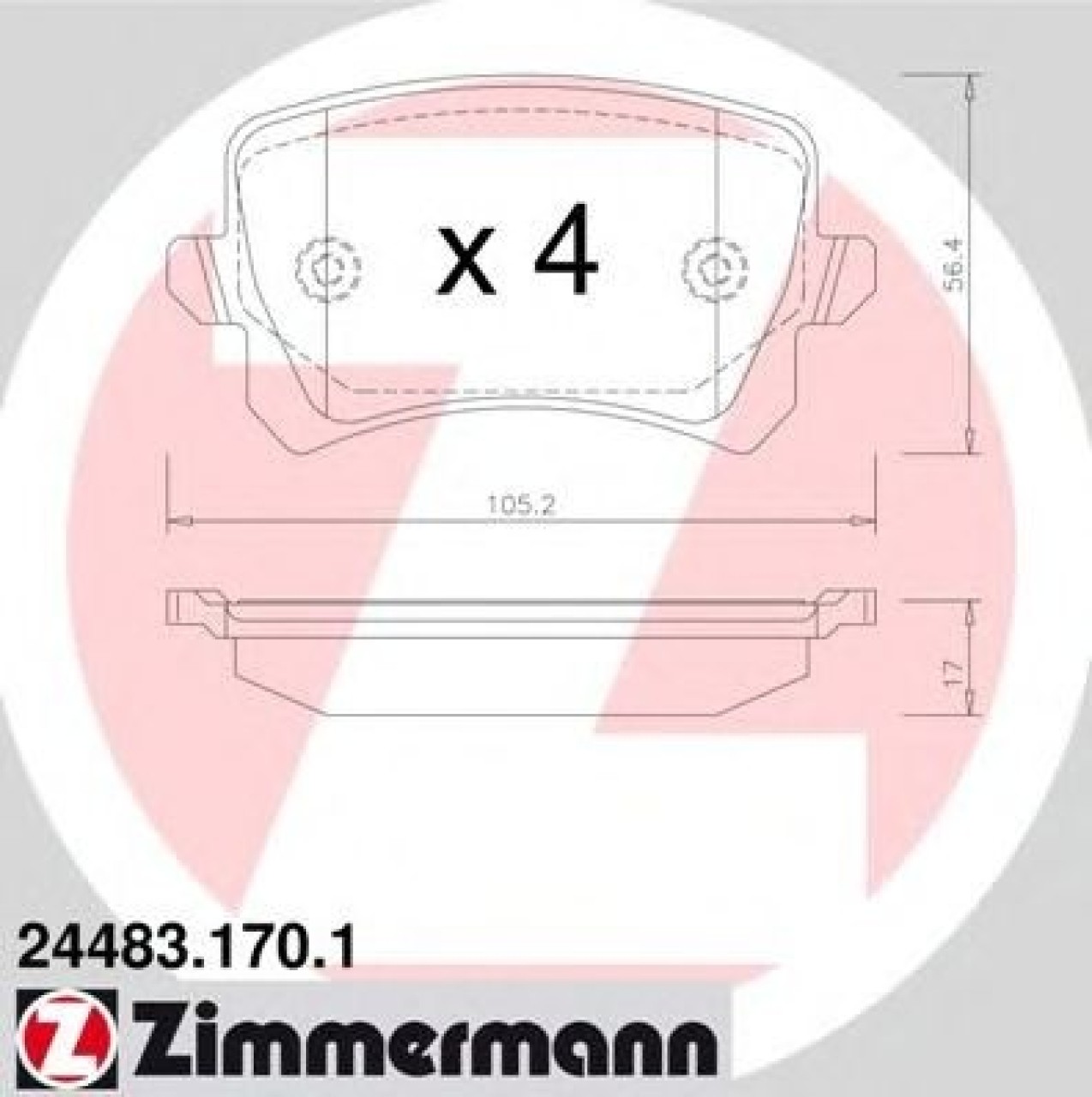 Set placute frana,frana disc VW PASSAT (362) (2010 - 2014) ZIMMERMANN 24483.170.1 piesa NOUA