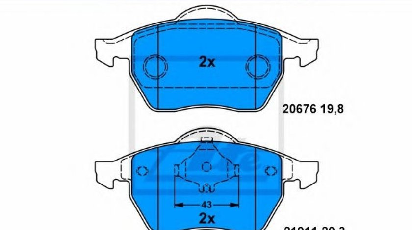 Set placute frana,frana disc VW PASSAT (3A2, 35I) (1988 - 1997) ATE 13.0460-7081.2 piesa NOUA