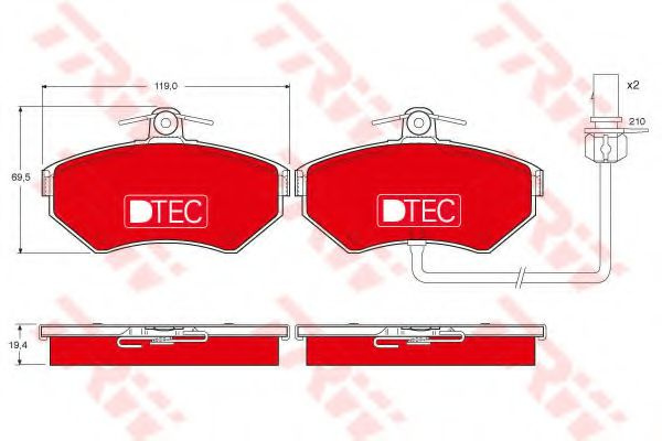 Set placute frana,frana disc VW PASSAT (3B2) (1996 - 2001) TRW GDB1366DTE piesa NOUA