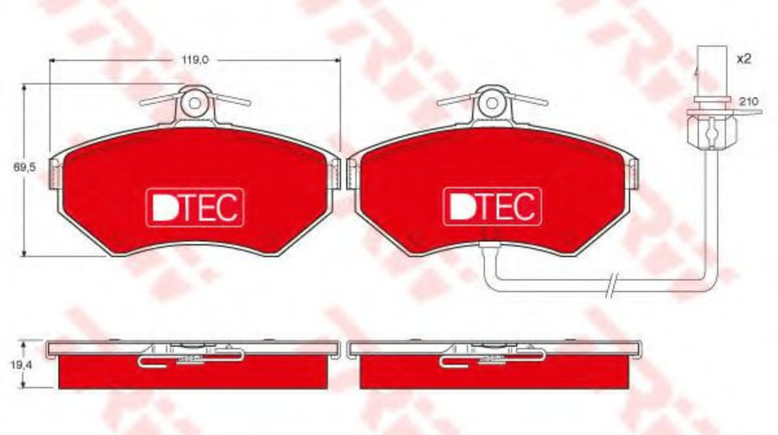 Set placute frana,frana disc VW PASSAT Variant (3B5) (1997 - 2001) TRW GDB1366DTE piesa NOUA