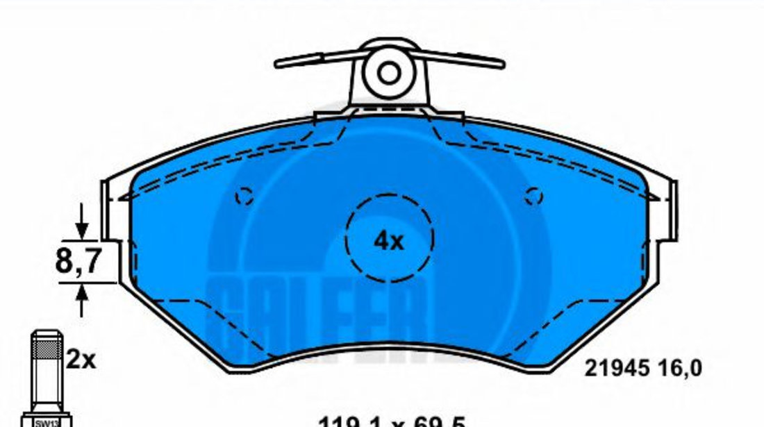 Set placute frana,frana disc VW POLO (6N2) (1999 - 2001) GALFER B1.G102-0444.2 piesa NOUA