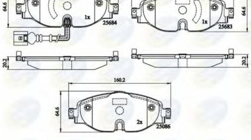 Set placute frana,frana disc VW POLO (6R, 6C) (2009 - 2016) COMLINE CBP12158 piesa NOUA