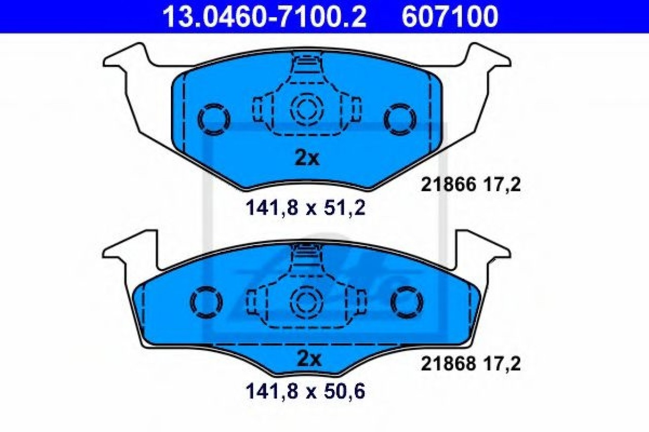 Set placute frana,frana disc VW POLO (9N) (2001 - 2012) ATE 13.0460-7100.2 piesa NOUA