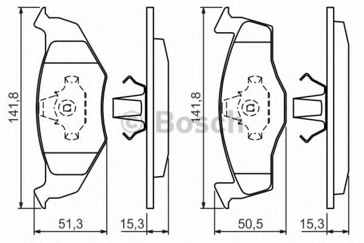 Set placute frana,frana disc VW POLO CLASSIC (6KV2) (1995 - 2006) BOSCH 0 986 424 449 piesa NOUA