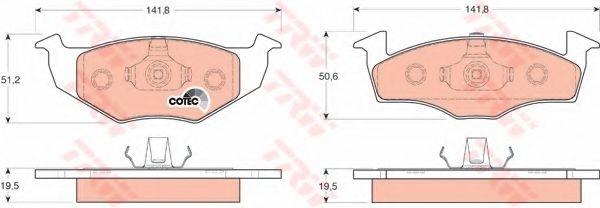 Set placute frana,frana disc VW POLO CLASSIC (6KV2) (1995 - 2006) TRW GDB1218 piesa NOUA