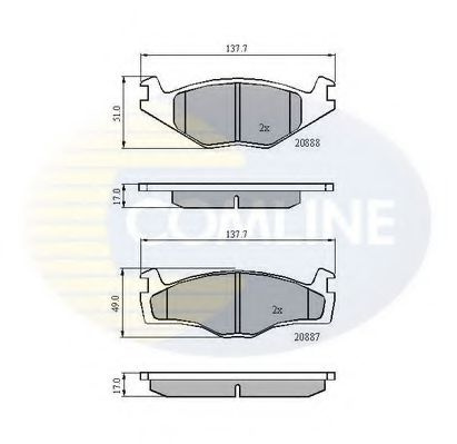 Set placute frana,frana disc VW POLO CLASSIC (6KV2) (1995 - 2006) COMLINE CBP0703 piesa NOUA