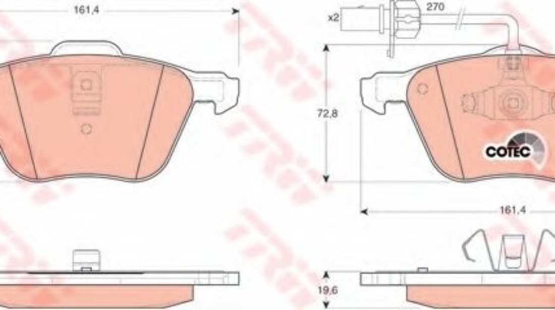 Set placute frana,frana disc VW SHARAN (7M8, 7M9, 7M6) (1995 - 2010) TRW GDB1460 piesa NOUA