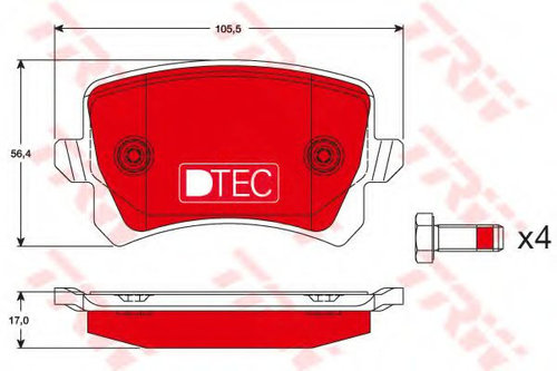 Set placute frana,frana disc VW SHARAN (7N1, 7N2) (2010 - 2016) TRW GDB1763DTE piesa NOUA