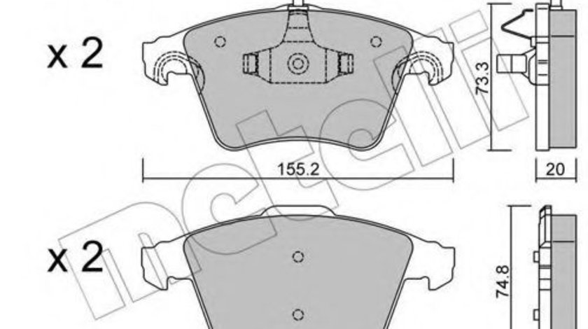 Set placute frana,frana disc VW TOUAREG (7LA, 7L6, 7L7) (2002 - 2010) METELLI 22-0552-2 piesa NOUA