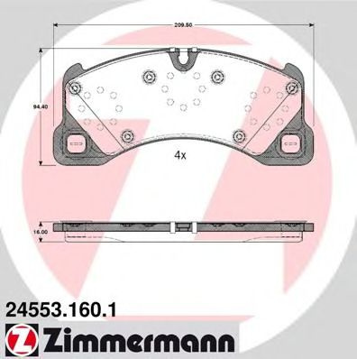 Set placute frana,frana disc VW TOUAREG (7LA, 7L6, 7L7) (2002 - 2010) ZIMMERMANN 24553.160.1 piesa NOUA