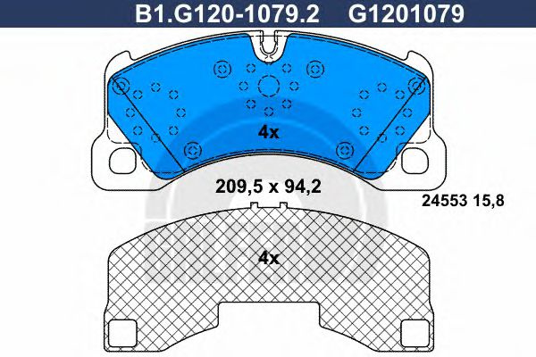 Set placute frana,frana disc VW TOUAREG (7P5) (2010 - 2016) GALFER B1.G120-1079.2 piesa NOUA