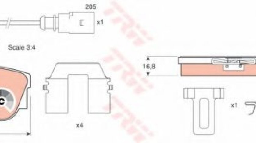 Set placute frana,frana disc VW TRANSPORTER IV bus (70XB, 70XC, 7DB, 7DW, 7DK) (1990 - 2003) TRW GDB1369 piesa NOUA