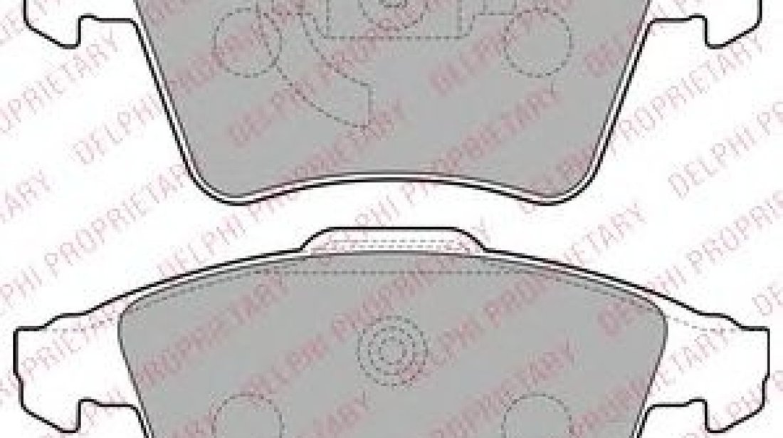 Set placute frana,frana disc VW TRANSPORTER V platou / sasiu (7JD, 7JE, 7JL, 7JY, 7JZ, 7FD) (2003 - 2016) DELPHI LP2224 piesa NOUA