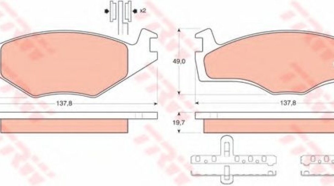 Set placute frana,frana disc VW VENTO (1H2) (1991 - 1998) TRW GDB454 piesa NOUA