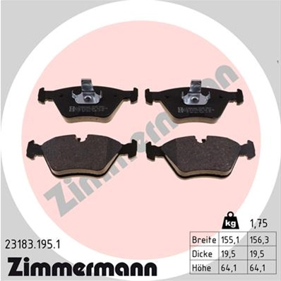 Set Placute Frana,frana Disc Zimmermann Bmw 23183.195.1