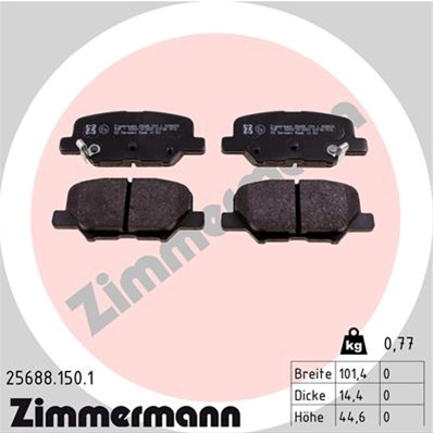 Set Placute Frana,frana Disc Zimmermann Citroen/Peugeot 25688.150.1