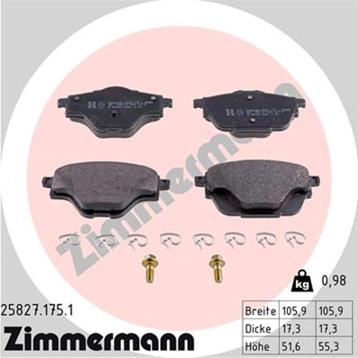 Set Placute Frana,frana Disc Zimmermann Citroen/Peugeot 25827.175.1