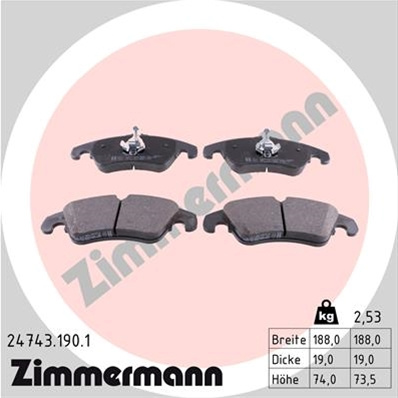 Set Placute Frana,frana Disc Zimmermann Ford 24743.190.1