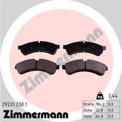 Set Placute Frana,frana Disc Zimmermann Iveco 29231.230.1