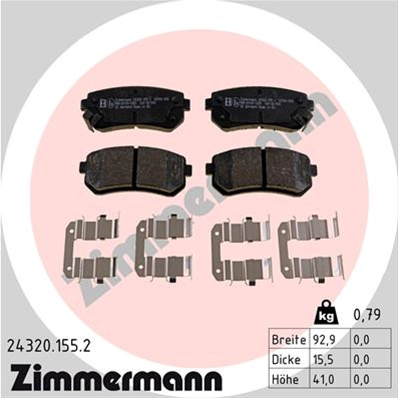 Set Placute Frana,frana Disc Zimmermann Kia 24320.155.2