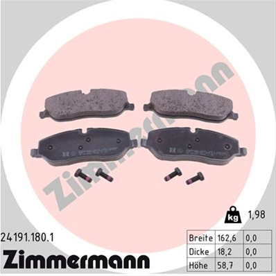 Set Placute Frana,frana Disc Zimmermann Land Rover 24191.180.1