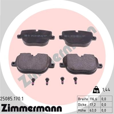 Set Placute Frana,frana Disc Zimmermann Land Rover 25085.170.1