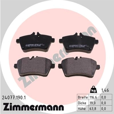 Set Placute Frana,frana Disc Zimmermann Mercedes-Benz 24077.190.1