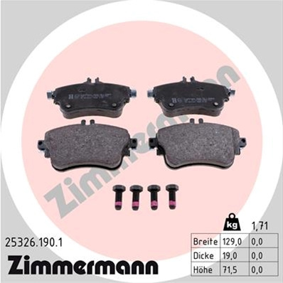 Set Placute Frana,frana Disc Zimmermann Mercedes-Benz 25326.190.1