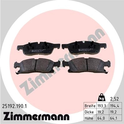 Set Placute Frana,frana Disc Zimmermann Mercedes-Benz 25192.190.1