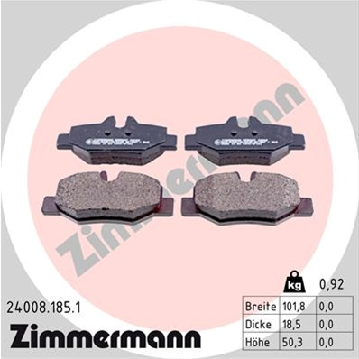 Set Placute Frana,frana Disc Zimmermann Mercedes-Benz 24008.185.1