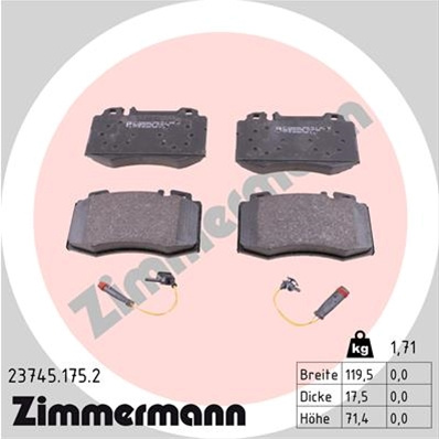 Set Placute Frana,frana Disc Zimmermann Mercedes-Benz 23745.175.2