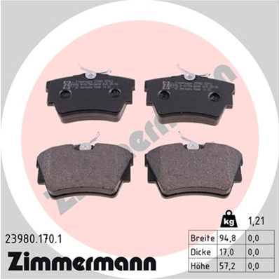 Set Placute Frana,frana Disc Zimmermann Opel 23980.170.1