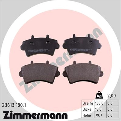 Set Placute Frana,frana Disc Zimmermann Opel 23613.180.1