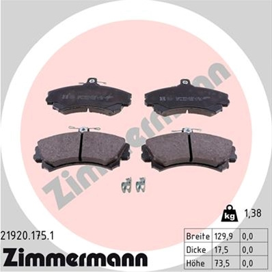 Set Placute Frana,frana Disc Zimmermann Smart 21920.175.1