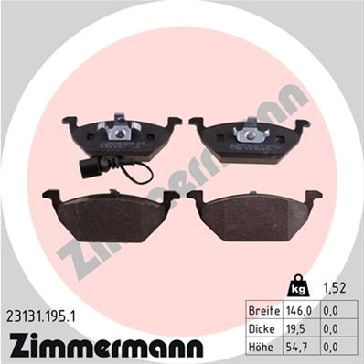 Set Placute Frana,frana Disc Zimmermann Vag 23131.195.1