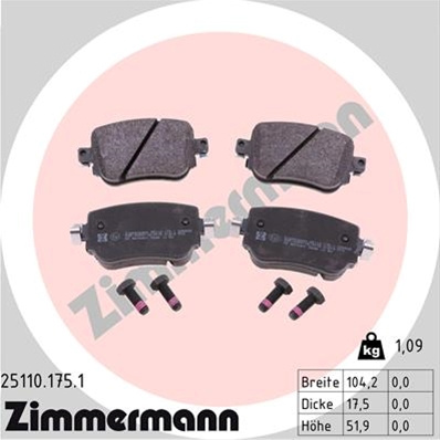 Set Placute Frana,frana Disc Zimmermann Vag 25110.175.1