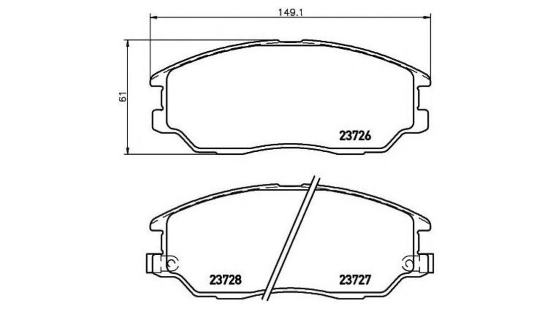 Set placute frana Hyundai TERRACAN (HP) 2001-2006 #2 0986494347