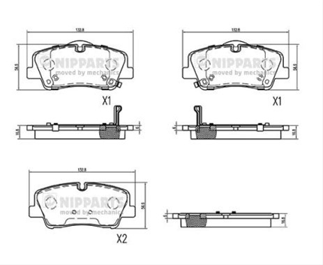 Set Placute Frana Nipparts Hyundai N3610520