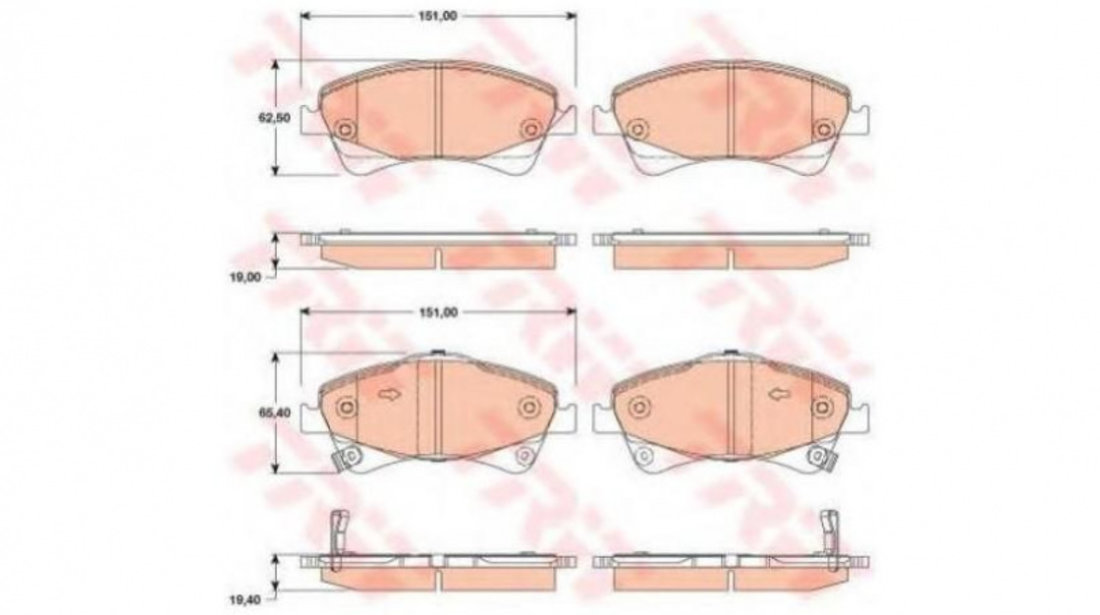 Set placute frana Toyota AVENSIS limuzina (ZRT27, ADT27) 2008-2016 #3 0252420419W