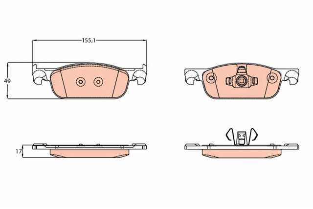 Set Placute Frana Trw Dacia GDB2157