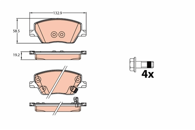 Set Placute Frana Trw Fiat GDB2151